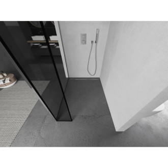 Mexen Kioto Sprchová zástena 160 x 30 cm, čierny rám, chróm - 800-160-212-01-70-030