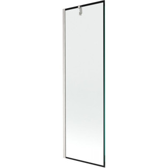Vaňová zástena Mexen Next s jedným krídlom 60 x 150 cm, čierny rám, kartáčovaný nikel - 895-060-000-00-70-97