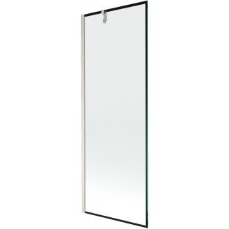 Vaňová zástena Mexen Next s jedným krídlom 70 x 150 cm, čierny rám, kartáčovaný nikel - 895-070-000-00-70-97