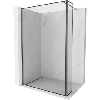 Mexen Kioto Sprchová zástena 120 x 40 cm, čierny rám, kartáčovaná pištoľovo sivá - 800-120-212-66-70-040