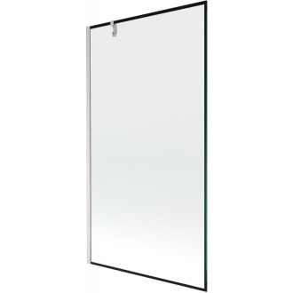 Vaňová zástena Mexen Next s jedným krídlom 100 x 150 cm, čierny rám, kartáčovaný nikel - 895-100-000-00-70-97