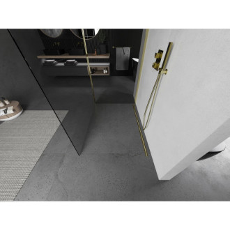 Mexen Kioto Sprchová zástena 130 x 90 cm, priehľadná, zlatá - 800-130-212-50-00-090