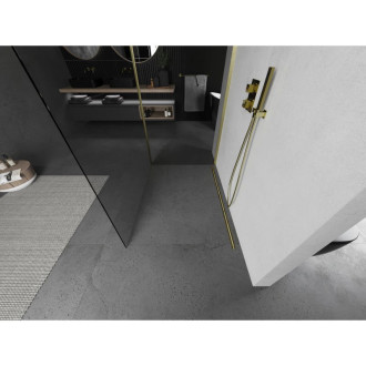 Mexen Kioto Sprchová zástena 110 x 105 cm, priehľadná, kartáčované zlato - 800-110-212-55-00-105