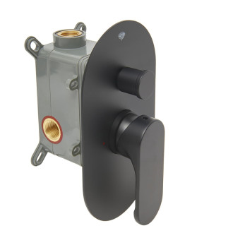 Sprchová a vanová baterie SAT Fusion včetně podomítkového tělesa matná černá SATBSFU215CPC