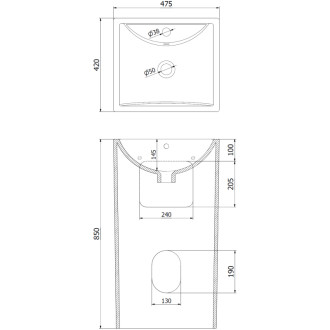 Volně stojící umyvadlo Mexen Oda 47 x 42 cm, matná černá - 26124770