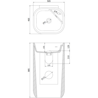 Volně stojící umyvadlo Mexen Irma 50 x 46 cm, matná černá - 26145170