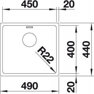 Blanco ANDANO 450-U 522963 jednodrez bez odkvapu hodvábny lesk drez pod dosku