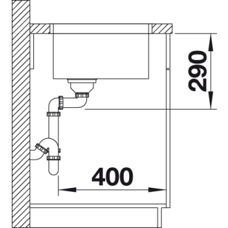 Blanco ANDANO 450-U 522963 jednodrez bez odkvapu hodvábny lesk drez pod dosku