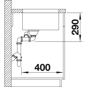 Blanco ANDANO 340/180-U 522977 dvojdrez, hlavný drez vpravo hodvábny lesk drez pod dosku