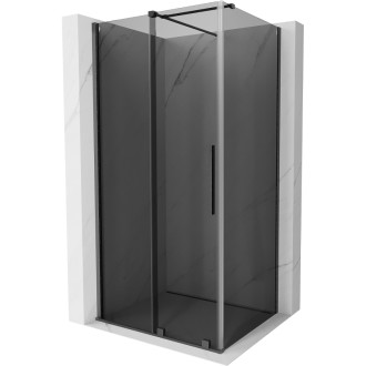 Posuvný sprchovací kút Mexen Velar 120 x 85 cm, grafit, kartáčovaná pištoľovo sivá - 871-120-085-41-66