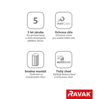 Ravak SDOP-90 195 white+Grape 03V701O2ZG