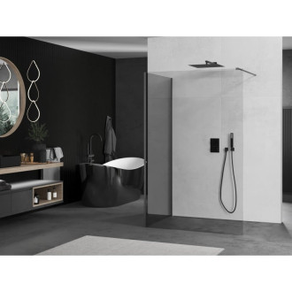 Mexen Kioto Sprchová zástena 135 x 110 cm, priehľadná, kartáčovaná pištoľovo sivá - 800-135-212-66-00-110