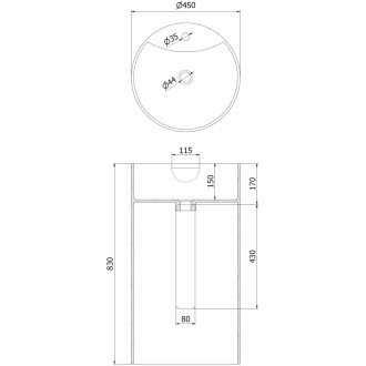 Volně stojící umyvadlo Mexen Ajax-02 z konglomerátu 45 x 45 cm, matná bílá - 26514500
