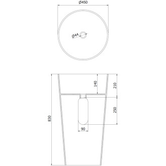 Volně stojící umyvadlo Mexen Onyx-01 z konglomerátu 45 x 45 cm, matná bílá - 26524500