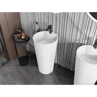 Volně stojící umyvadlo Mexen Onyx-02 z konglomerátu 45 x 45 cm, matná bílá - 26544500