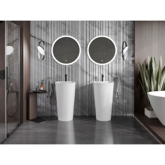 Volně stojící umyvadlo Mexen Onyx-02 z konglomerátu 45 x 45 cm, matná bílá - 26544500