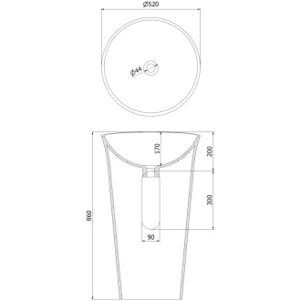 Volně stojící umyvadlo Mexen Nilda z konglomerátu 52 x 52 cm, matně bílá - 26555200