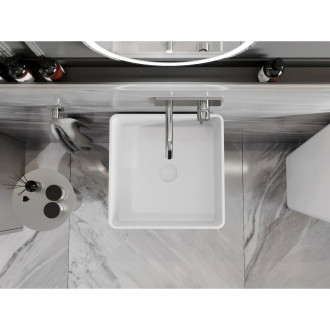 Volně stojící umyvadlo Mexen Adora z konglomerátu 45 x 45 cm, matně bílá - 26564500