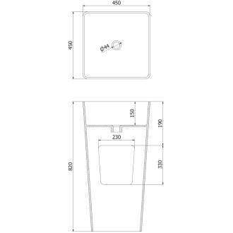 Volně stojící umyvadlo Mexen Adora z konglomerátu 45 x 45 cm, matně bílá - 26564500