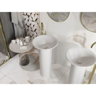 Volně stojící umyvadlo Mexen Leta z konglomerátu 45 x 45 cm, matná bílá - 26574500