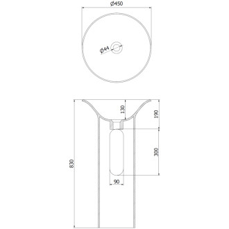 Volně stojící umyvadlo Mexen Leta z konglomerátu 45 x 45 cm, matná bílá - 26574500