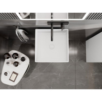 Volně stojící umyvadlo Mexen Xola-1 z konglomerátu 40 x 40 cm, matně bílá - 26594000