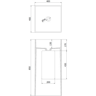 Volně stojící umyvadlo Mexen Xola-1 z konglomerátu 40 x 40 cm, matně bílá - 26594000