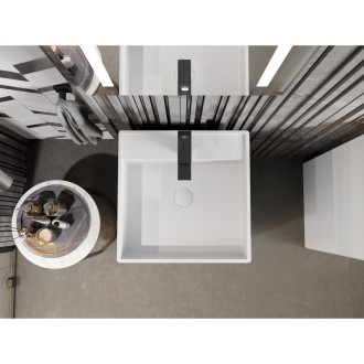 Volně stojící umyvadlo Mexen Belen z konglomerátu 45 x 45 cm, matně bílá - 26604500