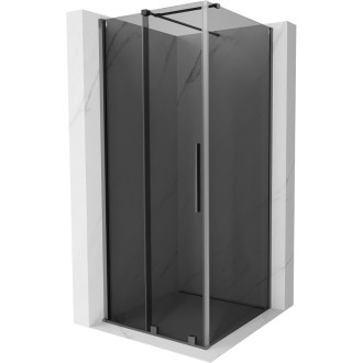 Posuvný sprchovací kút Mexen Velar 120 x 120 cm, grafit, strieborná - 871-120-120-41-95