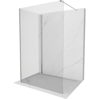 Mexen Kioto Sprchová zástena 140 x 120 cm, priehľadná, kartáčovaný nikel - 800-140-212-97-00-120