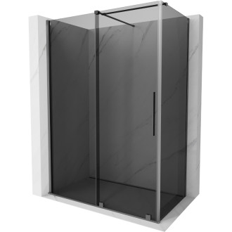 Posuvný sprchovací kút Mexen Velar 150 x 90 cm, grafit, strieborná - 871-150-090-41-95