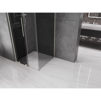 Posuvný sprchový kout Mexen Velar 100 x 100 cm, grafit, kartáčovaný nikl - 871-100-100-41-97