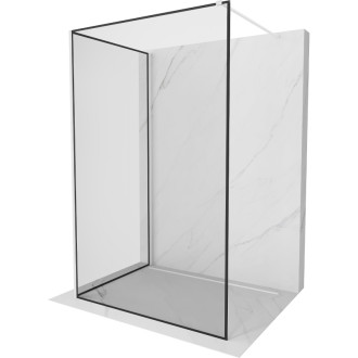 Mexen Kioto Sprchová zástena 140 x 100 cm, čierny rám, biela - 800-140-212-20-70-100