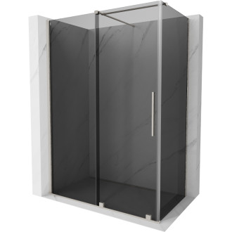 Posuvný sprchovací kút Mexen Velar 140 x 85 cm, grafit, kartáčovaný nikel - 871-140-085-41-97