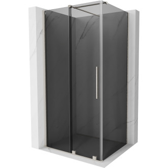 Posuvný sprchovací kút Mexen Velar 150 x 100 cm, grafit, kartáčovaný nikel - 871-150-100-41-97
