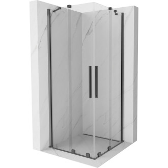 Mexen Velar Duo posuvný sprchovací kút 90 x 90 cm, priehľadný, strieborná metalíza - 871-090-090-02-95