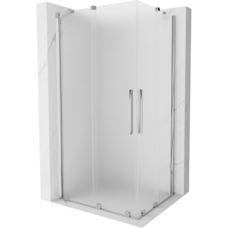 Mexen Velar Duo posuvný sprchovací kút 100 x 90 cm, matný, chróm - 871-100-090-32-01
