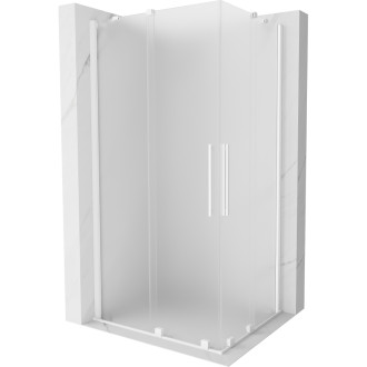 Mexen Velar Duo posuvný sprchovací kút 90 x 80 cm, matná biela - 871-090-080-32-20