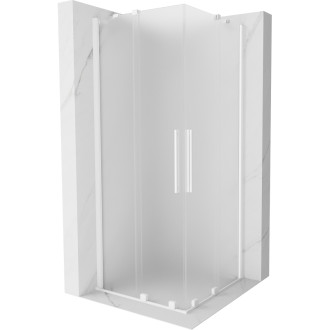 Mexen Velar Duo posuvný sprchovací kút 100 x 100 cm, matná biela - 871-100-100-32-20