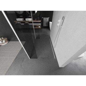 Voľne stojaca sprchová zástena Mexen Kioto 140 x 30 x 30 cm, priehľadná, biela - 800-140-030-222-20-00-030