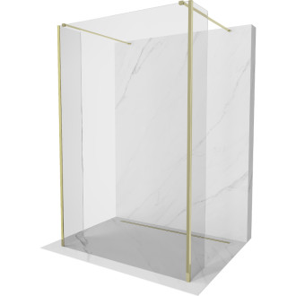 Voľne stojaca sprchová zástena Mexen Kioto 90 x 30 x 30 cm, priehľadná, zlatá - 800-090-030-222-50-00-030