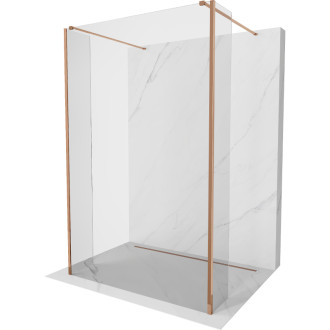 Voľne stojaca sprchová zástena Mexen Kioto 100 x 30 x 30 cm, priehľadná, ružové zlato - 800-100-030-222-60-00-030