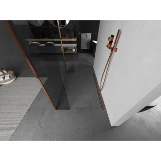 Voľne stojaca sprchová zástena Mexen Kioto 130 x 30 x 30 cm, priehľadná, ružové zlato - 800-130-030-222-60-00-030