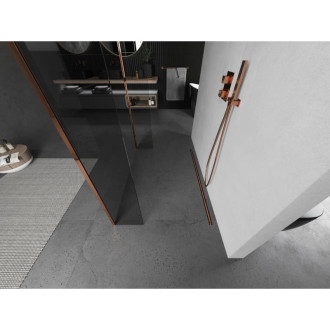 Voľne stojaca sprchová zástena Mexen Kioto 160 x 30 x 30 cm, priehľadná, ružové zlato - 800-160-030-222-60-00-030