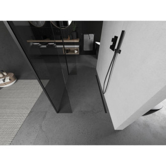 Voľne stojaca sprchová zástena Mexen Kioto 170 x 30 x 30 cm, priehľadná, čierna - 800-170-030-222-70-00-030