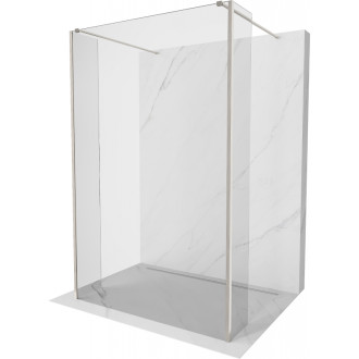 Voľne stojaca sprchová zástena Mexen Kioto 100 x 30 x 30 cm, priehľadná, kartáčovaný nikel - 800-100-030-222-97-00-030