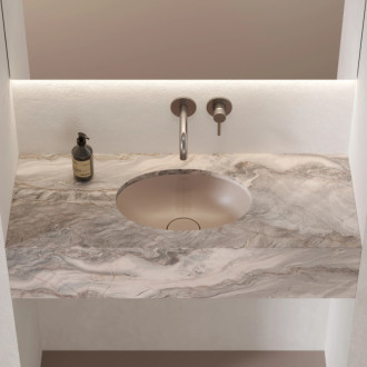 Omnires Shell M+ podstavné umyvadlo, 38 × 25 cm, dune beige mat SHELL380UPDB