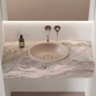 Omnires Shell M+ podstavné umyvadlo, 38 × 25 cm, dune beige mat SHELL380UPDB