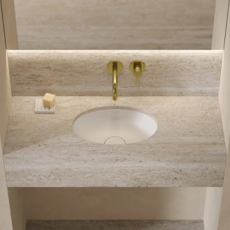 Omnires Shell M+ podstavné umyvadlo, 38 × 25 cm, bílá mat SHELL380UPBM