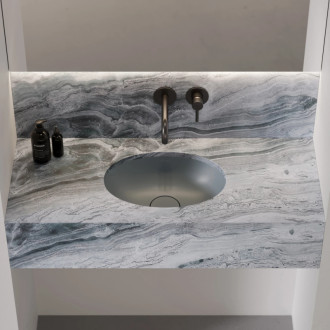 Omnires Shell M+ podstavné umyvadlo, 38 × 25 cm, ash grey mat SHELL380UPAG